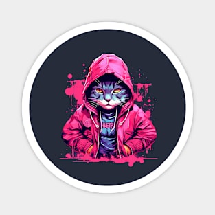 Cool Cat In hoodie Magnet